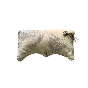 Pillow Custom Made Vintage Cowhide Fur Leather Back Unique Rustic Western Style